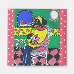 Dackel Mama & Baby Magnet