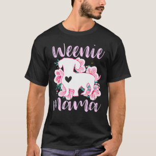 Dackel Mama Dackel Hund Rosa Blume Niedlich Würstc T-Shirt