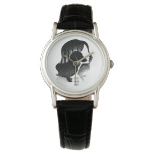 Dackel-Mama Dotwork Pointillism-Illustration Armbanduhr