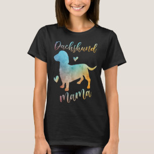 Dackel Mama Farbenfrohe Dackel Herzen Hund Mama d T-Shirt