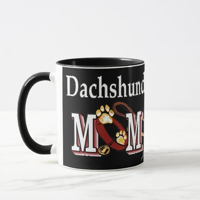 Dackel Mama Geschenke Tasse (Links)