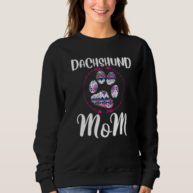 Dackel Mama Niedlich Paw Print Arrow Downer Sweatshirt (Vorderseite)