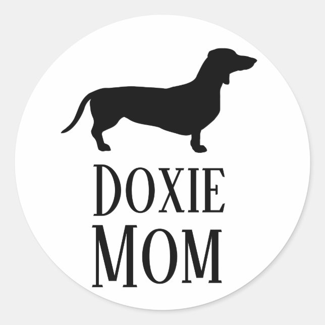Dackel Mama Runder Aufkleber (Vorderseite)