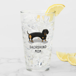 Dackel Mama (S schwarz & tan) Niedliche Hundemutte Glas