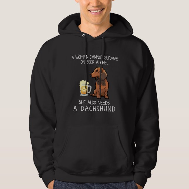 Dackel Mama und Bierfreund Hoodie (Vorderseite)