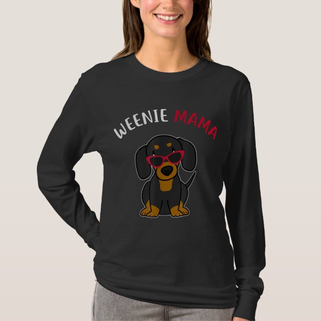 Dackel Mama Weiner dog Wogift T-Shirt (Vorderseite)