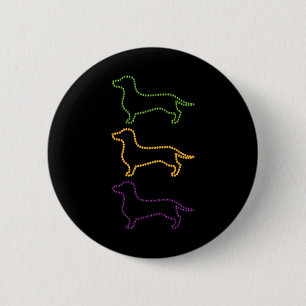 Dackel Mardi Gras Beads Button