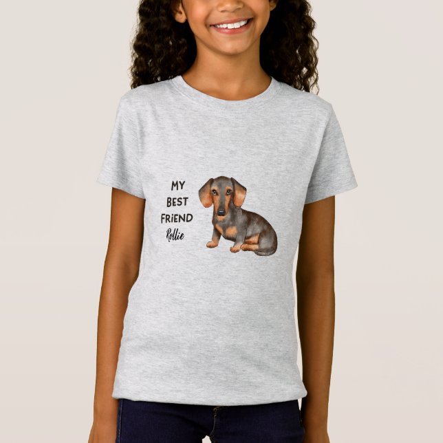 Dackel Mein bester Freund, benutzerdefinierter Pet T-Shirt (Vorderseite)