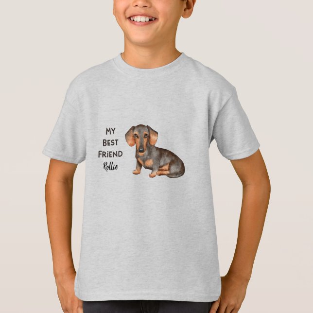Dackel Mein bester Freund, benutzerdefinierter Pet T-Shirt (Vorderseite)