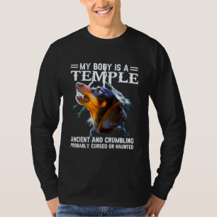 Dackel mein Körper ist ein Tempel alt und Crumblin T-Shirt