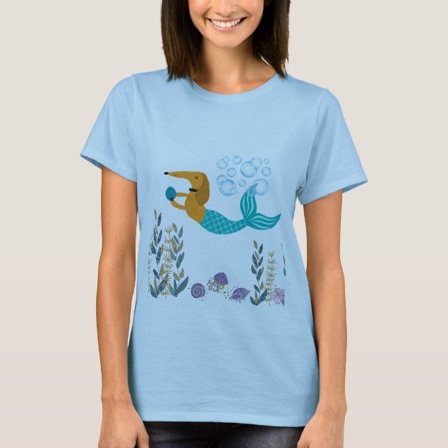 Dackel Mermaid T - Shirt (Vorderseite)