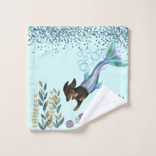 Dackel Mermaid Washtuch Waschlappen
