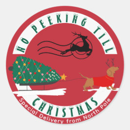 Dackel Merry & Bright Dackel Weihnachten Runder Aufkleber
