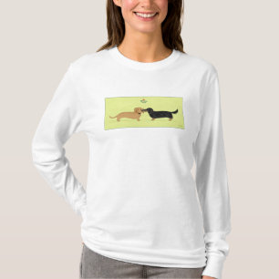 Dackel-Mistelzweig-Kuss - Dackel-Hundeweihnachten T-Shirt