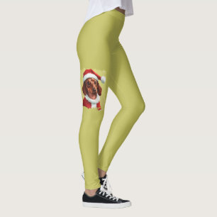 Dackel mit Ausstattung des Weihnachtsmanns - Weihn Leggings
