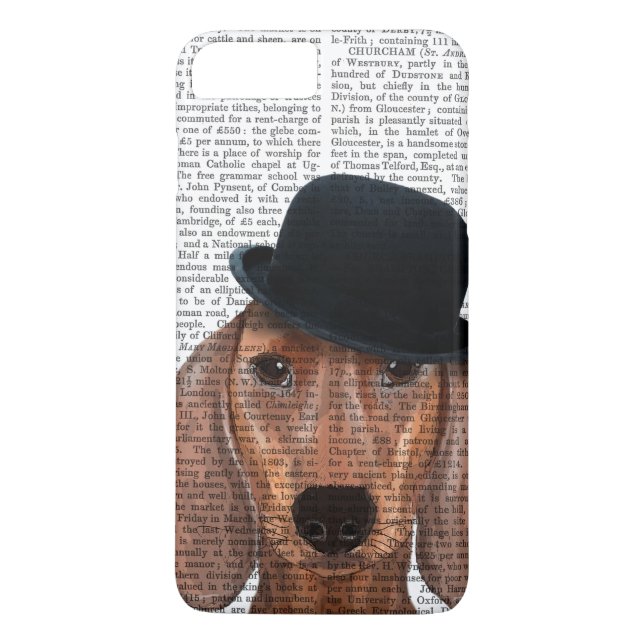 Dackel mit Black Bowler Hat Case-Mate iPhone Hülle (Rückseite)