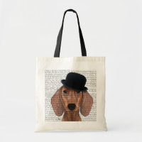 Dackel mit Black Bowler Hat