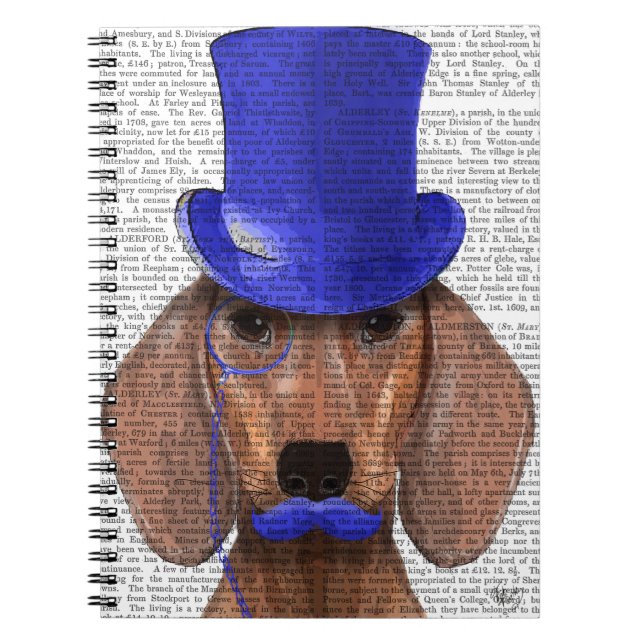 Dackel mit Blue Top Hat und Blue Mustache Notizblock (Vorderseite)