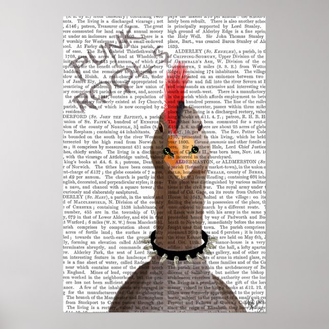 Dackel mit Blue Top Hat und Blue Mustache Poster (Vorne)