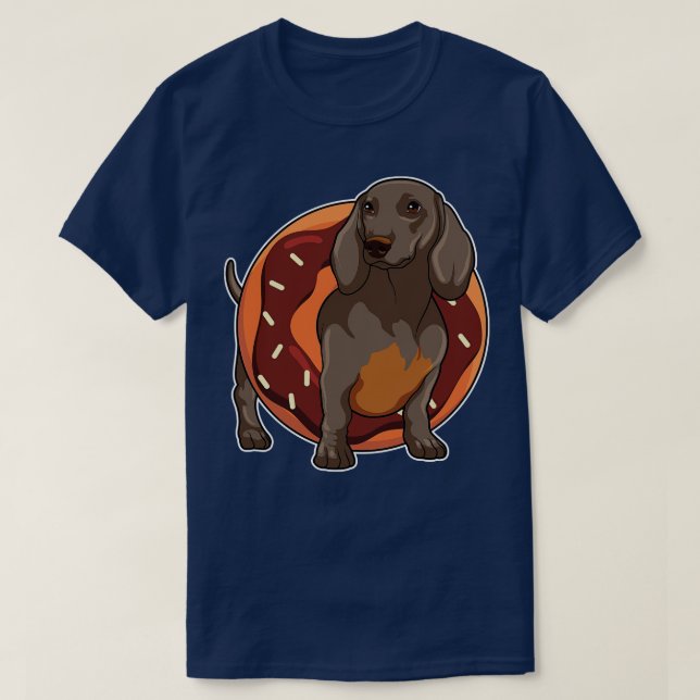 Dackel mit Donut T-Shirt (Design vorne)