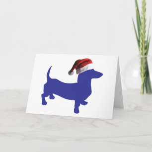 Dackel mit einem Hut aus dem Weihnachtsmann Karte