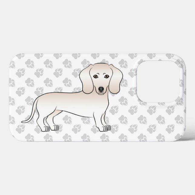 Dackel mit glatter Creme Case-Mate iPhone Hülle (Rückseite (Horizontal))