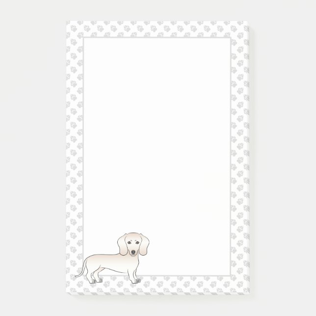 Dackel mit glatter Creme Post-it Klebezettel (Vorderseite)