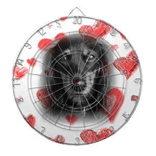 Dackel mit Rotem Herzen Dartscheibe