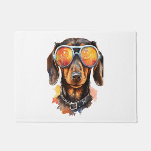 Dackel mit Sonnenbrille Fußmatte