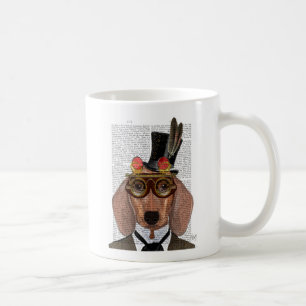 Dackel mit Top Hat und Goggles Kaffeetasse