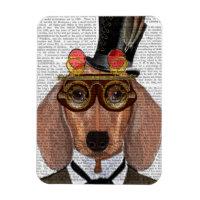 Dackel mit Top Hat und Goggles