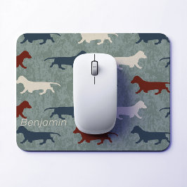 Dackel Muster Personalisiert Mousepad