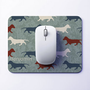 Dackel Muster Personalisiert Mousepad