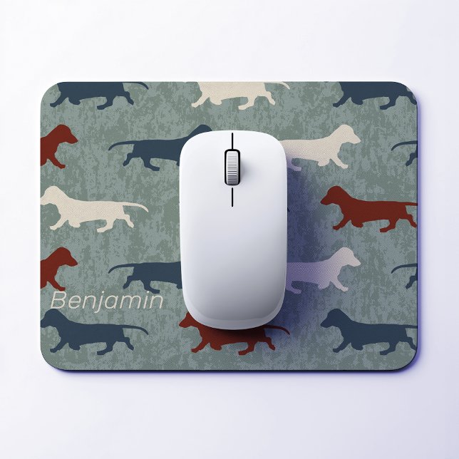 Dackel Muster Personalisiert Mousepad (Von Creator hochgeladen)