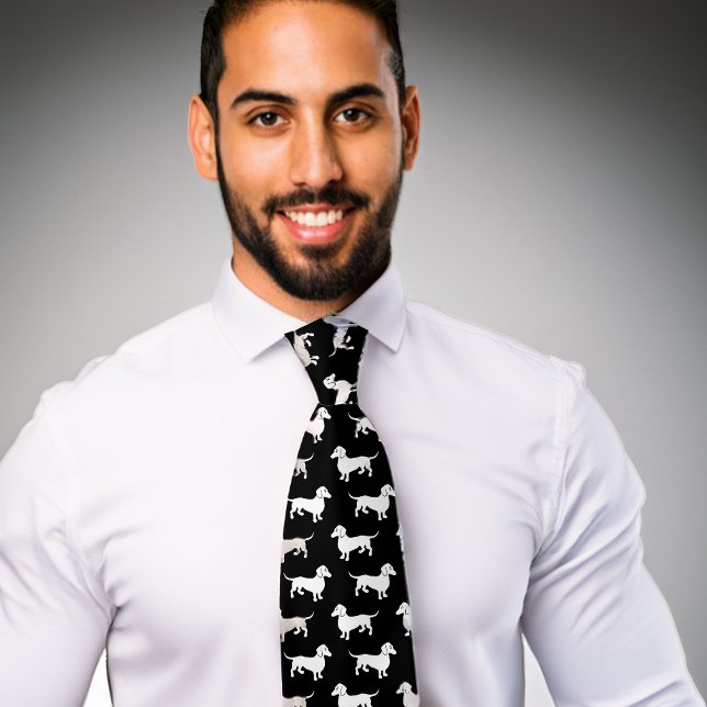 Dackel Muster Schwarze Krawatte Dackel Hund (Von Creator hochgeladen)