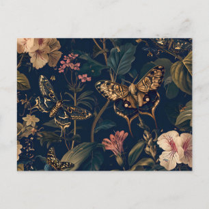 Dackel Nachtpfauenauge Zwischen Geraniums Garden I Postkarte