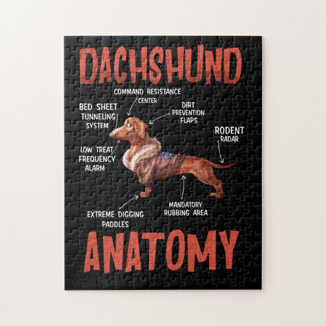 Dackel Niedlich für Dackel Dackel Liebe Anatomie Puzzle (Vertikal)