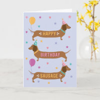 Dackel Niedlich Happy Birthday Sausage Dog Card