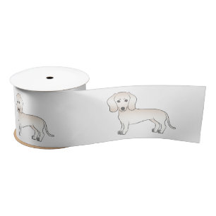Dackel Niedlicher Cartoon Dog glatter Creme Satinband