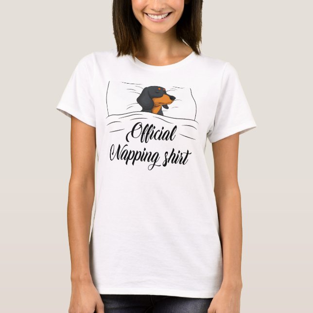 Dackel Offiziell Napping Shirt (Vorderseite)