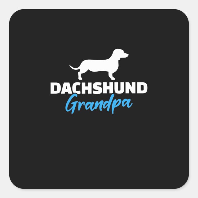 Dackel Opa Quadratischer Aufkleber (Vorderseite)