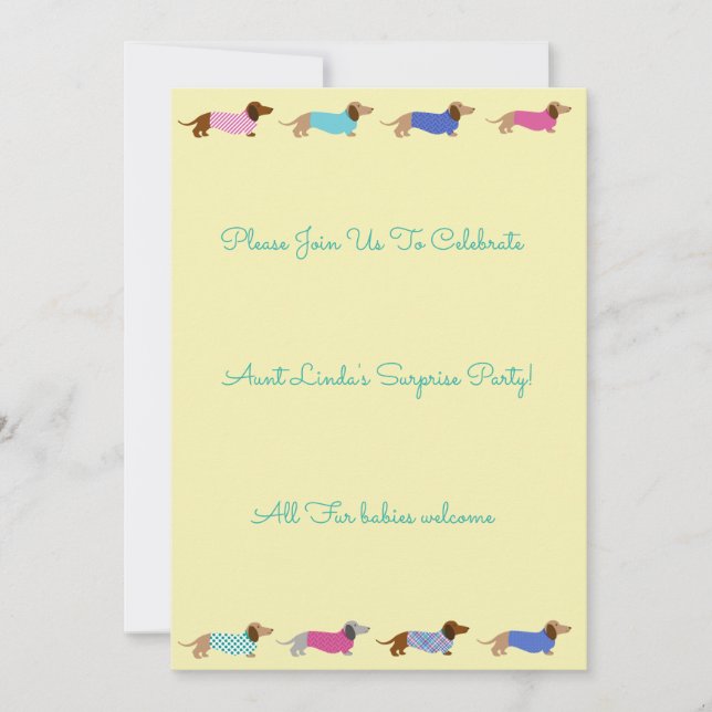 Dackel Party Einladung (Vorderseite)