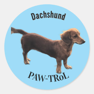 Dackel Paw-trol Runder Aufkleber