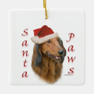 Dackel Paws - Langhaar Keramikornament
