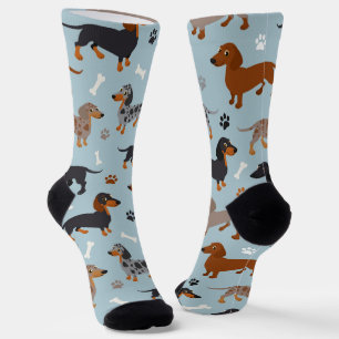 Dackel-Paws und Knochen-Muster-Socken Socken