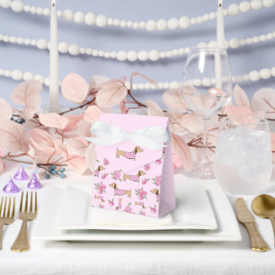 Dackel & Peonies Blumenrosa Hochzeit Geschenkschachtel