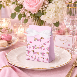 Dackel & Peonies Blumenrosa Hochzeit Geschenkschachtel