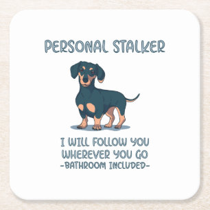 Dackel Personal Stalker Rechteckiger Pappuntersetzer