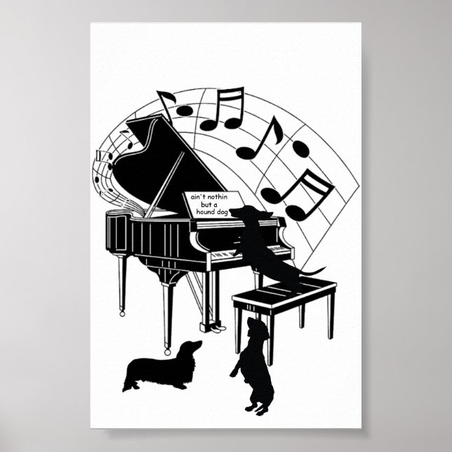 Dackel Piano Print Poster Paper (Matte) (Vorne)