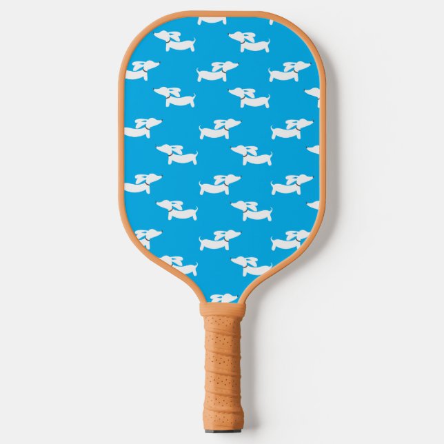Dackel Pickleball-Geschenk blau Pickleball Schläger (Vorderseite)
